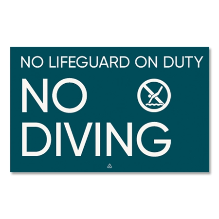 "No Lifeguard on Duty ..." Sign w/Symbol [Interior/Exterior]
